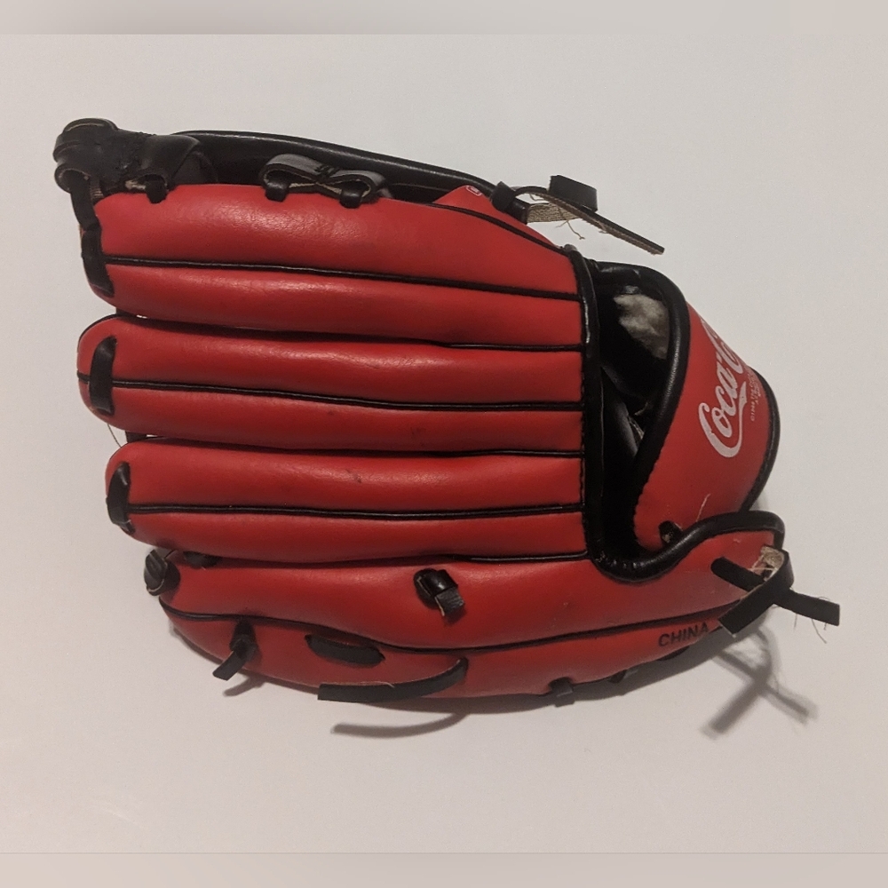 Vintage 90s 1998 Kids Coca Cola Baseball Glove Red Coke For the Fans Youth